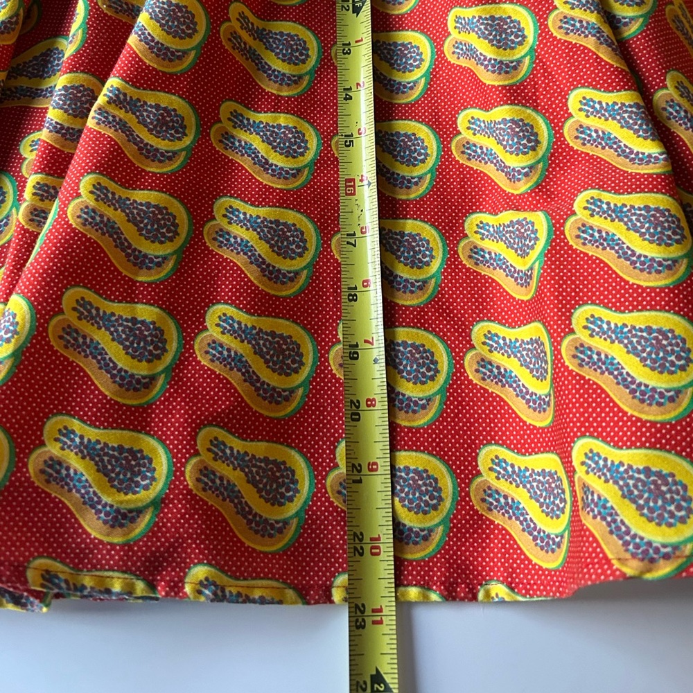 Fun Dress Travel/Work/Casual  Papaya Print Sleeveless A-Line Swing Dress W/ Belt - Picture 10 of 11